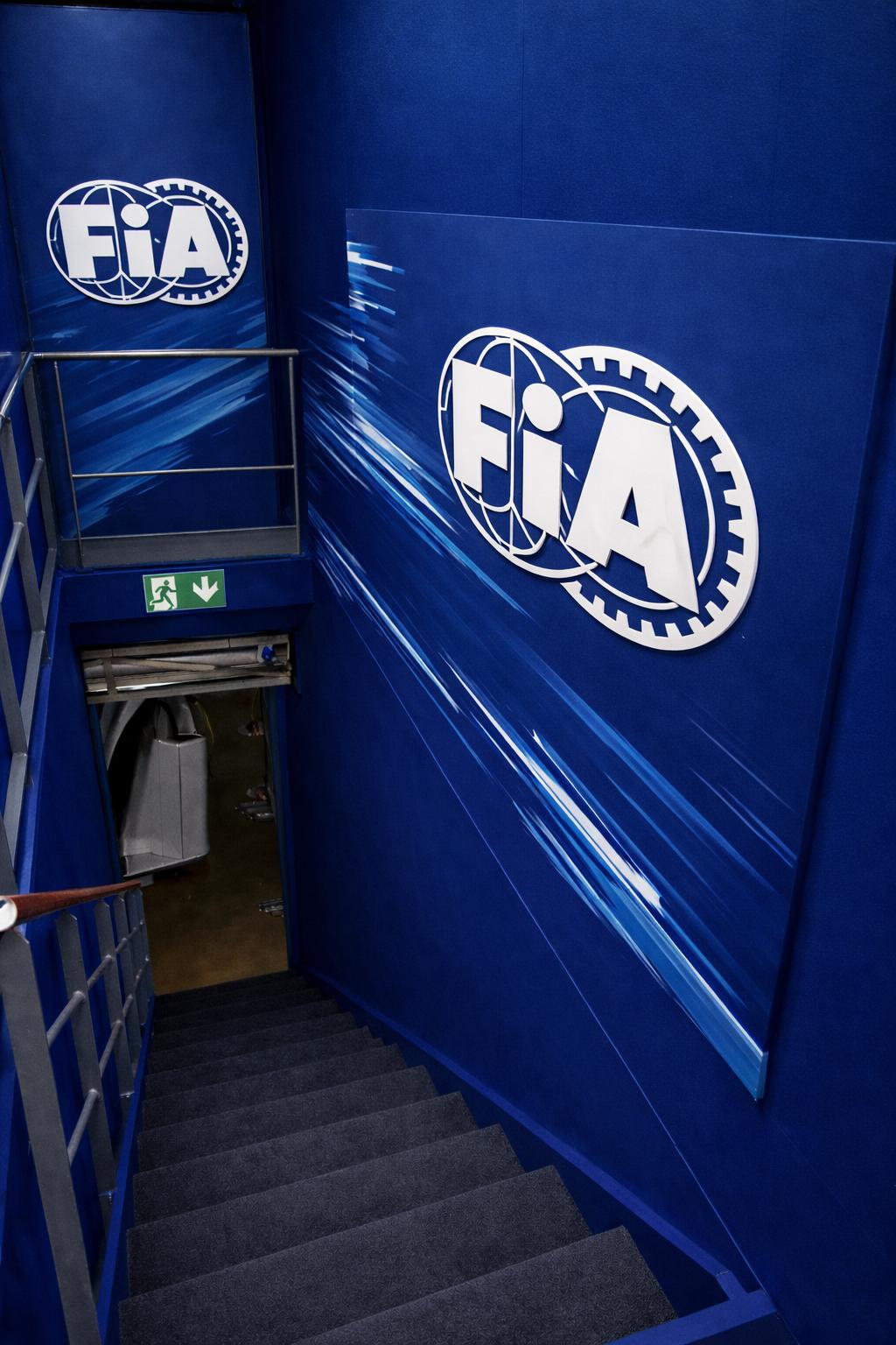 FIA branded staircase